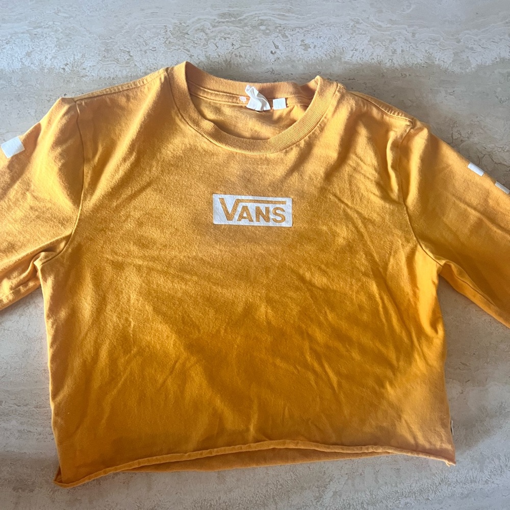 vans long sleeve yellow crop top